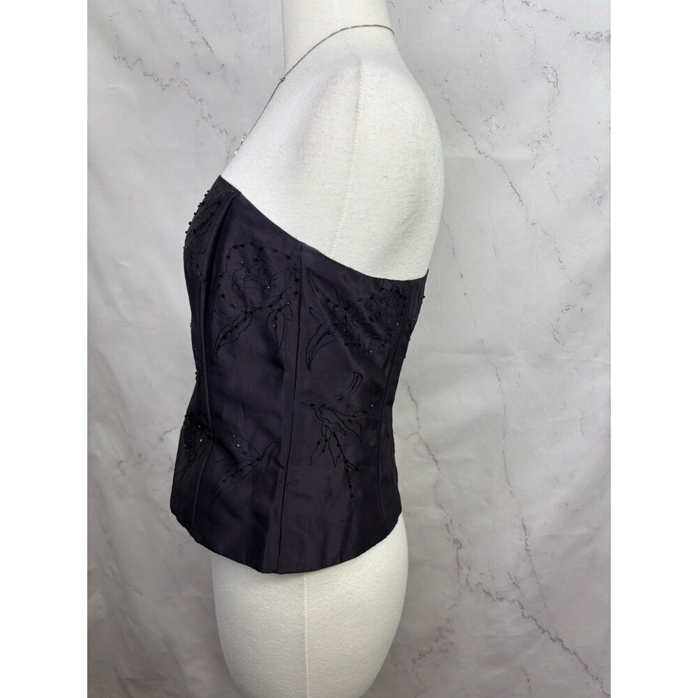 VTG 90s Fairy Bustier Corset Top Purple Beaded Strapless Sz 6 Y2K Whimsigoth - Picture 8 of 11